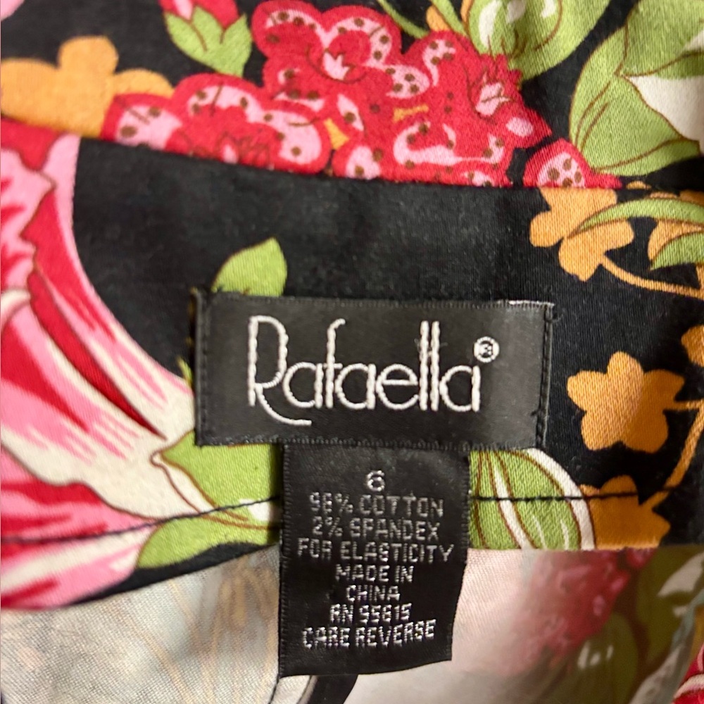 Rafaella Floral Blazer Jacket 3/4 Sleeve Size 6 - Picture 7 of 7